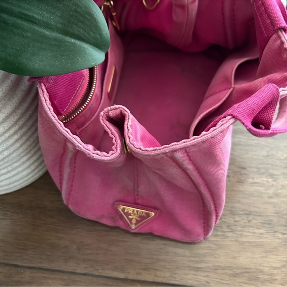 PRADA CANAPA  PEONIA CANVAS Mini Tote!  Pre-Loved - Picture 6 of 10